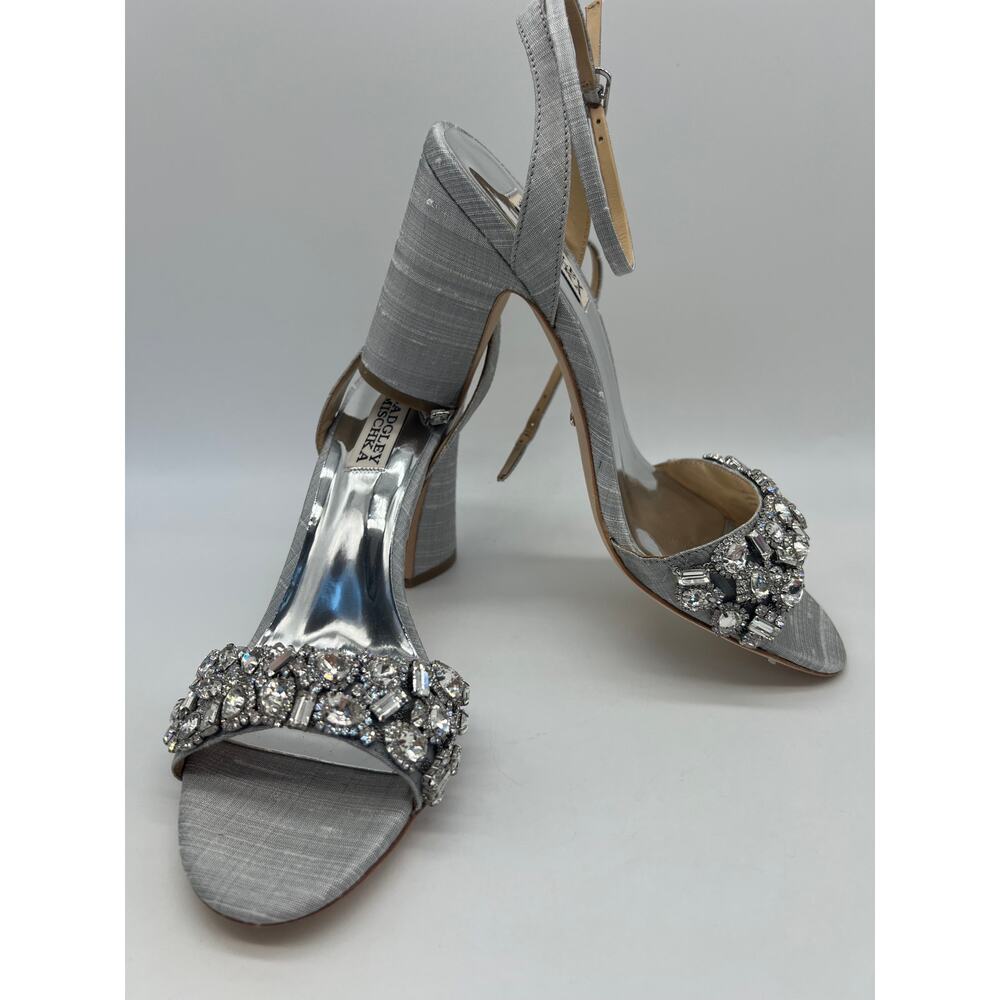 Badgley Mischka Women's Jill Chrystal Embellished Block Heel MP5331 Size 8 NIB - Picture 4 of 12